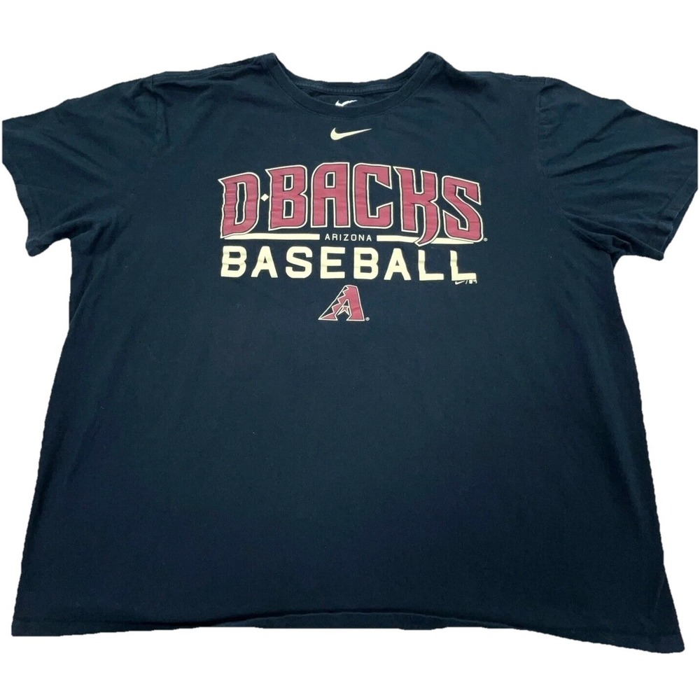 Arizona‎ Diamondbacks Shirt Men XL Black Red Nike Athletic Cut Tee Center Swoosh